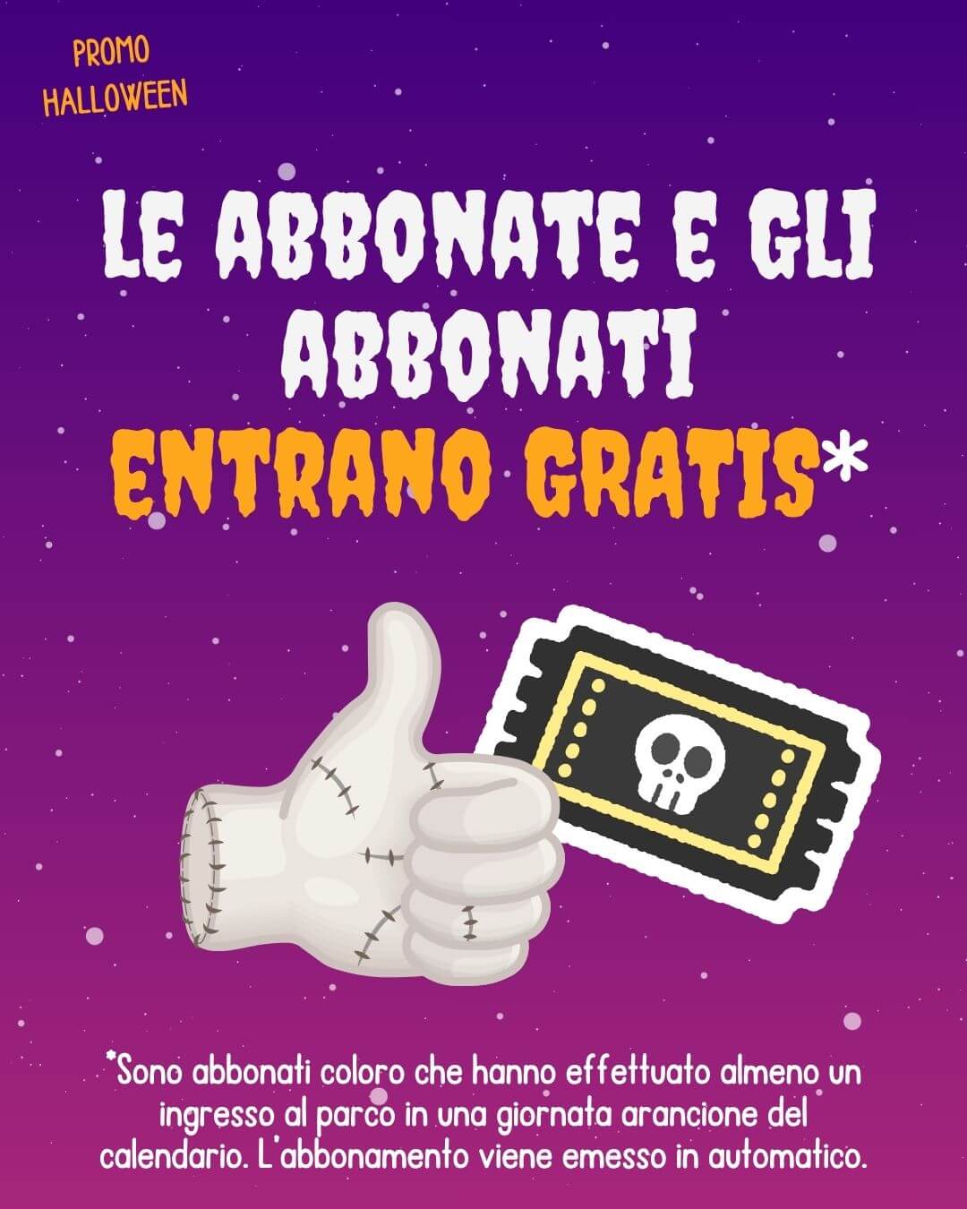 Gli abbonati entrano gratis all'halloween park